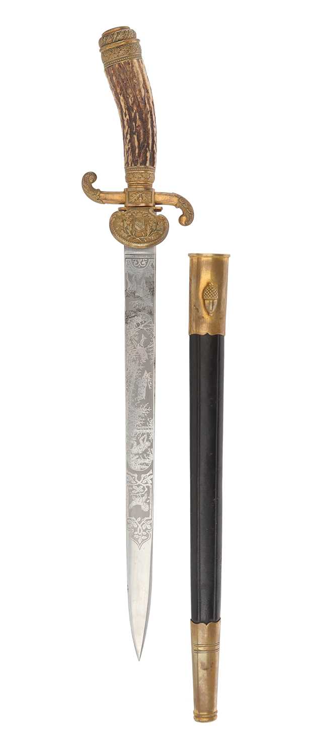 Lot 90 - GERMAN IMPERIAL HUNTING DAGGER (HIRSHFÄNGER)