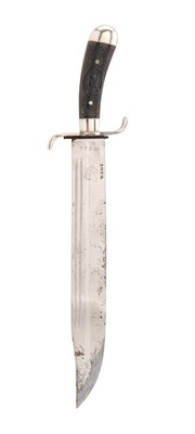 Lot 83 - GERMAN BOWIE KNIFE WITH GUTTA PERCHA GRIP, CA. 1890/1900