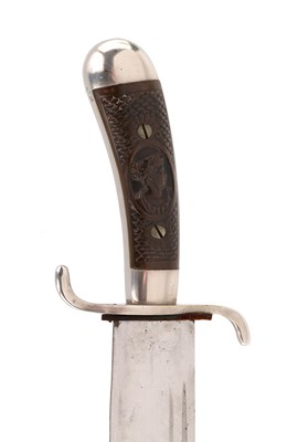 Lot 83 - GERMAN BOWIE KNIFE WITH GUTTA PERCHA GRIP, CA. 1890/1900