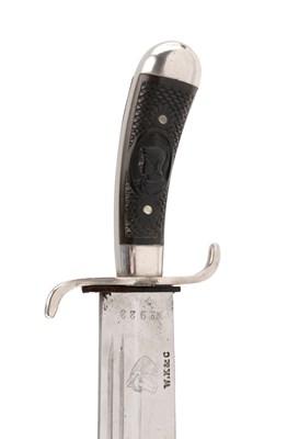 Lot 83 - GERMAN BOWIE KNIFE WITH GUTTA PERCHA GRIP, CA. 1890/1900
