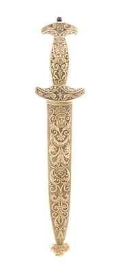 Lot 136 - SWISS/ITALIAN IVORY-HILTED DAGGER WITH SCABBARD, 19TH CENTURY.