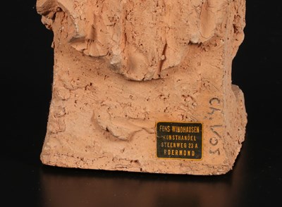 Lot 195 - Red Clay Figure of the Madonna and Child by Charles Vos