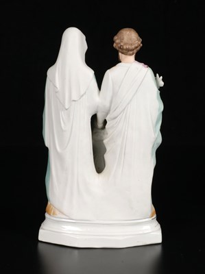 Lot 38 - Polychrome Glazed Porcelain Group of the Holy Family