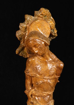 Lot 812 - Glazed Ceramic Figure of Saint Sebastian, 20th Century