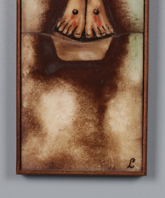 Lot 122 - Opaline Glass Crucifix by Jan Perey for Van Paridon Brothers, Amsterdam