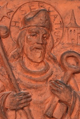 Lot 142 - Terracotta Tile Depicting Saint Servatius