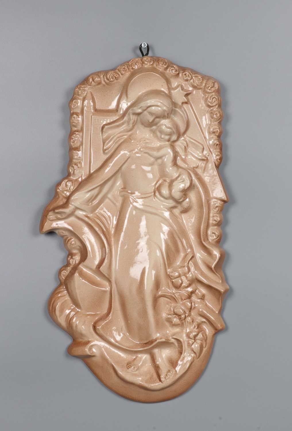Lot 134 - Glazed Earthenware Plaque of Stella Maris by Charles Vos (1888–1954)