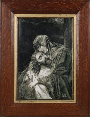 Lot 145 - Large Porcelain Tile "The Sorrowful Mother after Correggio", By Olga Petit