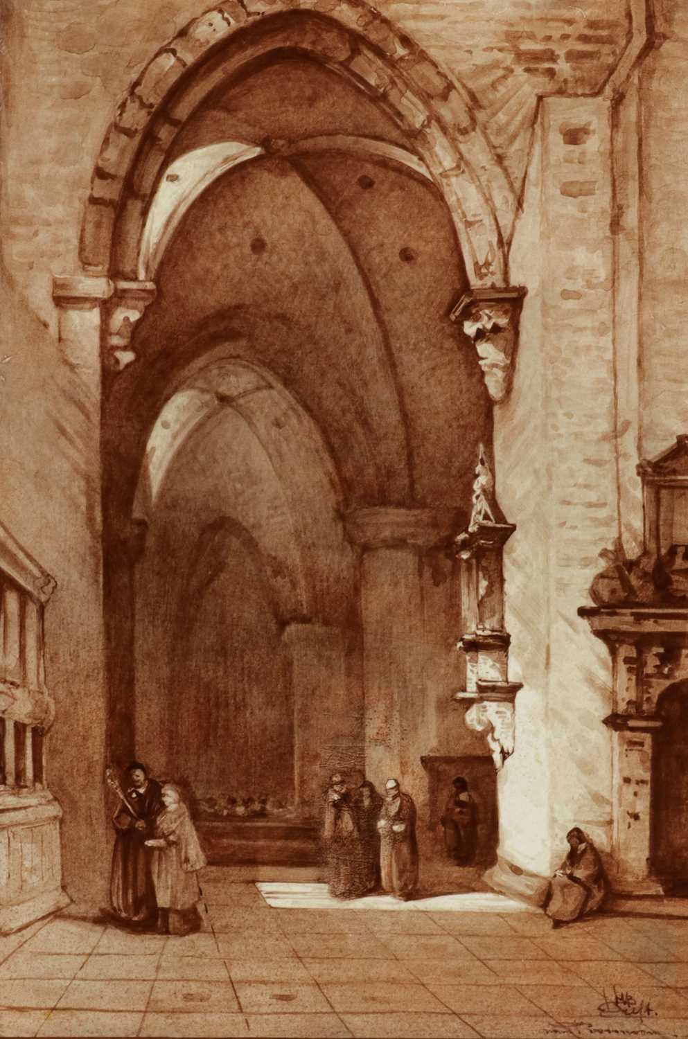 Lot 146 - Large Porcelain Tile of the Cathedral of Trier, by Henri Breetvelt