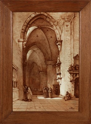 Lot 146 - Large Porcelain Tile of the Cathedral of Trier, by Henri Breetvelt