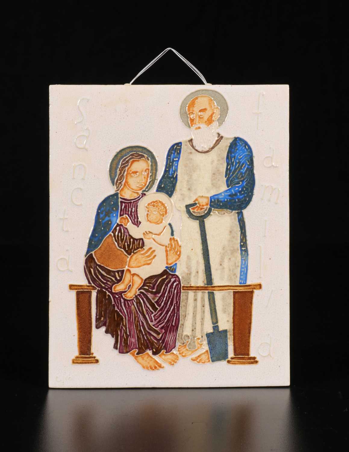Lot 152 - Glazed Ceramic Tile of the Holy Family, Charles Eyck (1897-1983)
