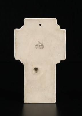 Lot 144 - White-Glazed Ceramic Tile with the Holy Face of Jesus, Sphinx Petrus Regout