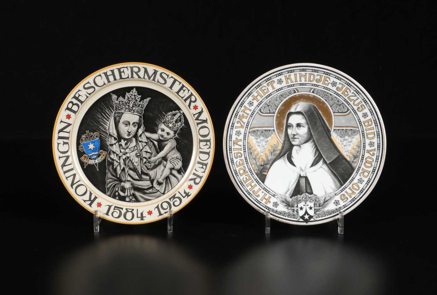Lot 95 - Two Commemorative Religious Plates, by Mosa Porselein Maastricht
