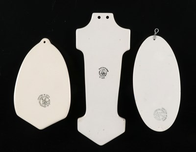 Lot 91 - Three Holy Water Fonts Depicting Religious Scenes, by Société Céramique