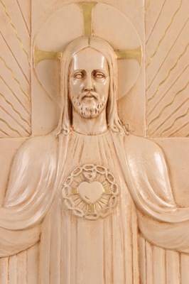 Lot 141 - Large Ceramic Plaque of the Sacred Heart of Jesus