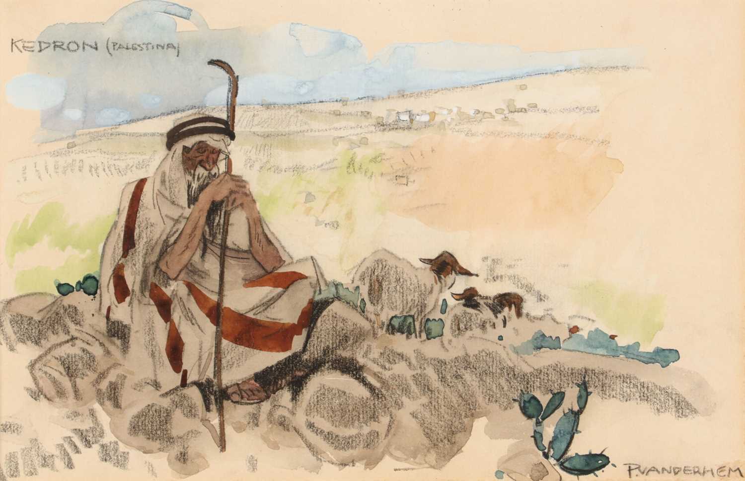 Lot 186 - Piet van der Hem (1885-1961) - Kedron (Palestina) - (Gemengde techniek)