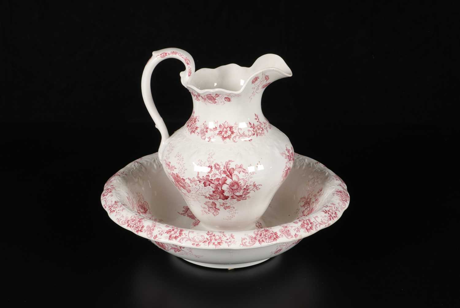 Lot 67 - Tweedelig lampetstel, decor ‘Willy’, Société Céramique