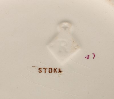 Lot 72 - Vijfdelig lampetstel, decor ‘Stoke’, Petrus Regout