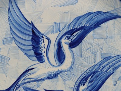 Lot 123 - Schotel met vliegende vogels, Wim Visser, De Sphinx