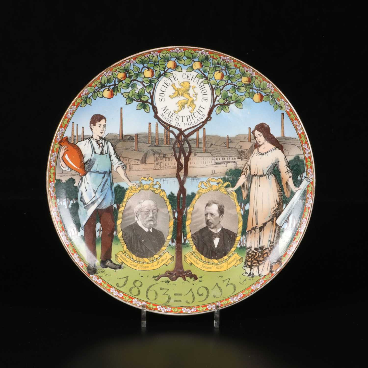 Lot 132 - Gedenkbord 50-jarig jubileum, Henri Verstijnen, Société Céramique
