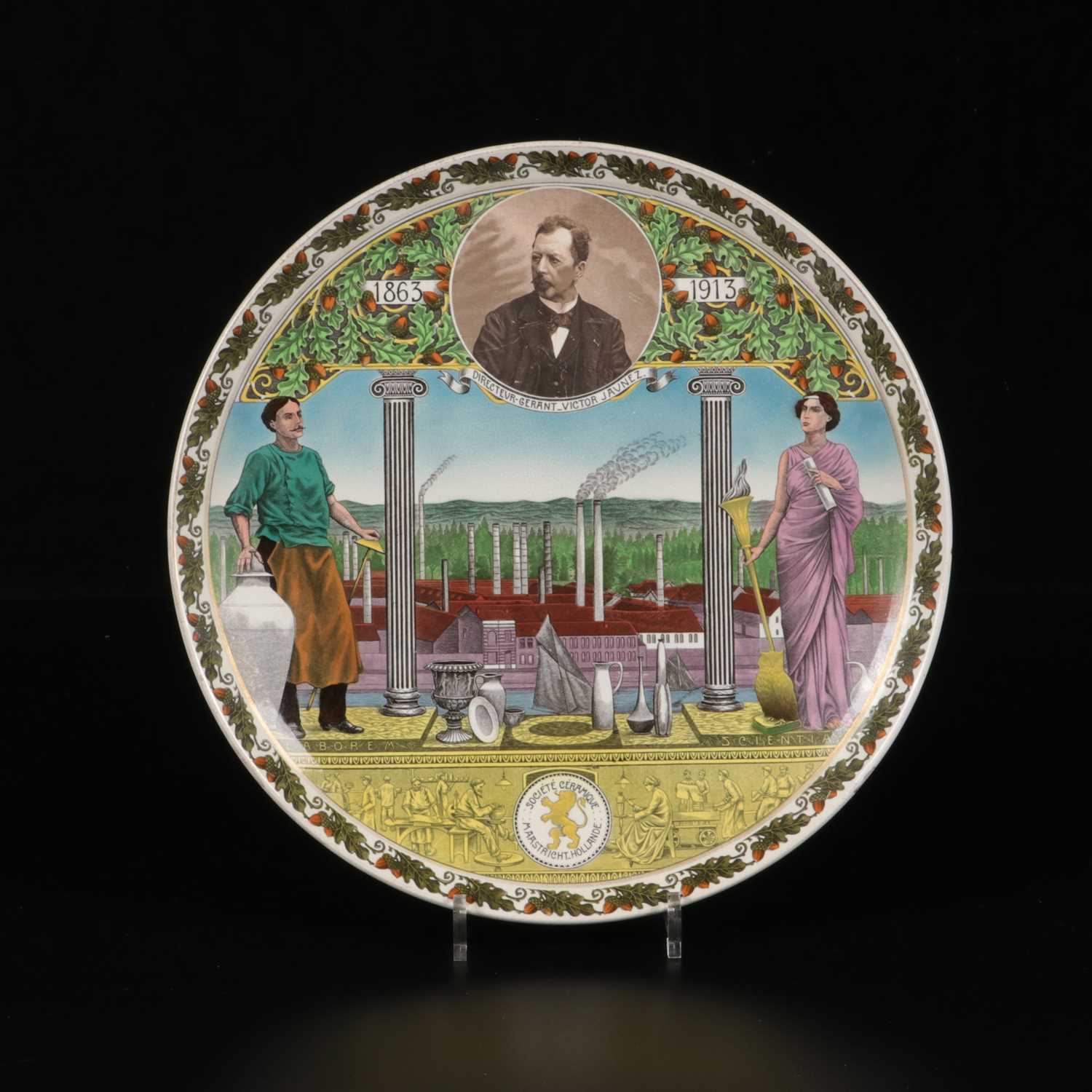 Lot 133 - Gedenkbord 50-jarig jubileum, Henri Verstijnen, Société Céramique