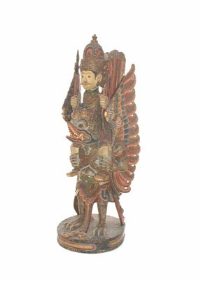 Lot 3133 - Indonesië, polychrome houten beeldengroep