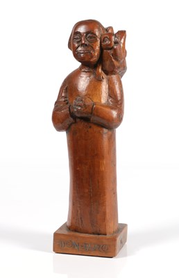 Lot 635 - Houten beeld ‘Don Bosco’ - Gène Eggen.