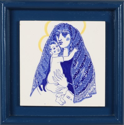 Lot 547 - Tegel van de Madonna met Kind, Charles Eyck.