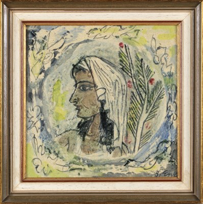 Lot 543 - Tegel met vrouwenportret, Charles Eyck.