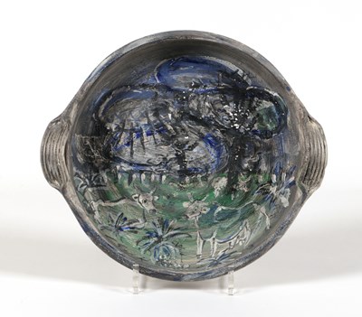 Lot 554 - Schaal met koeien in een wei, Charles EYCK (1897-1983).