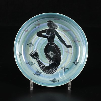 Lot 532 - Bord met zeemeermin en vissen, Pierre Daems, De Sphinx.