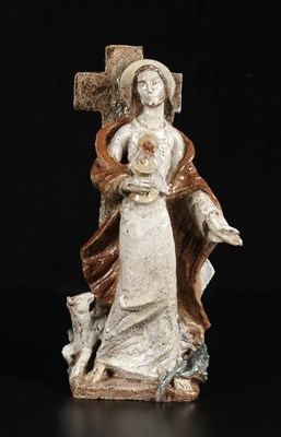 Lot 640 - Beeld van het heilig hart van Jezus, Charles Vos.