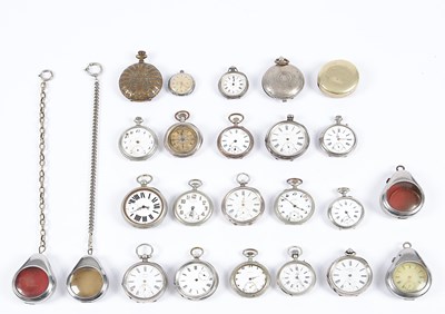 Lot 6 - Collectie diverse zakhorloges en horloge houders (rond 1900).