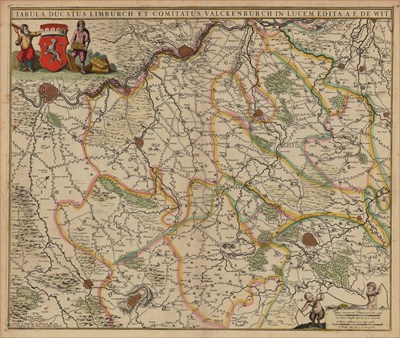 Lot 254 - Cartografie - Tabula Ducatus Limburch et Comitatus Valckenburch in Lucem edita a F. de Wit 1680
