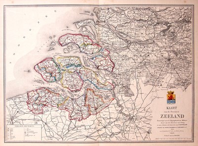 Lot 250 - Cartografie - P.H. Witkamp (1810 - 1880) - Kaart van de provincie Zeeland 1866