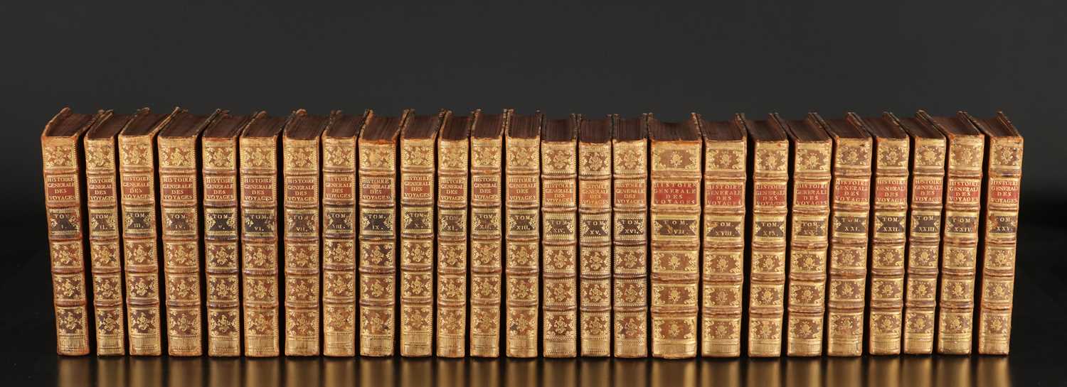 Lot 276 - Antoine Francois Prévost - Histoire générale des Voyages - 25 volumes Nouvelle Edition (1747-1780)