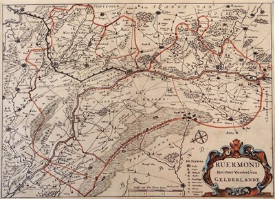 Lot 256 - Cartografie - van Geelkercken / van Slichtenhorst - Ruermond. Het Over Vierdeel van Gelderlandt 1654