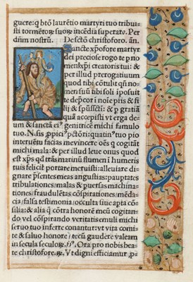 Lot 239 - Boekverluchting: Perkament verlucht handschriftblad, ca. 1513