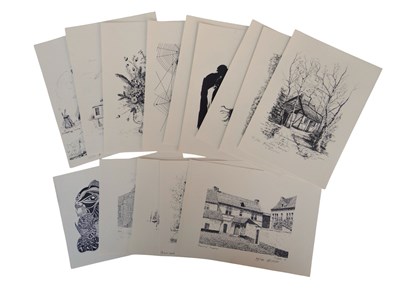 Lot 139 - Curiosa: Map met 27 diverse Etsen, Litho's etc