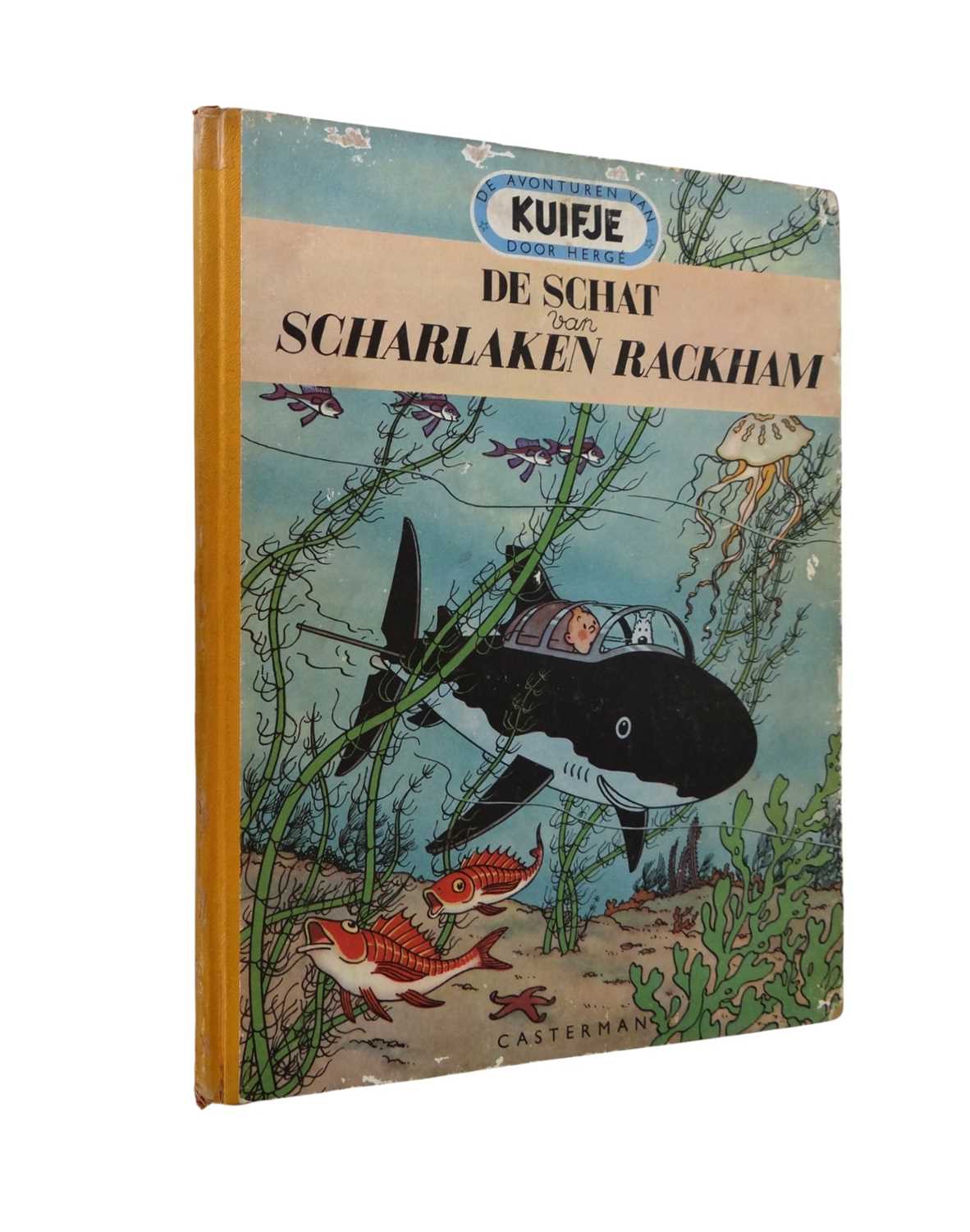 Lot 202 - Strips - Kuifje: De schat van de Scharlaken Rackham, Hergé. 1e Nederlandse druk 1947