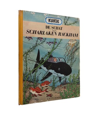 Lot 202 - Strips - Kuifje: De schat van de Scharlaken Rackham, Hergé. 1e Nederlandse druk 1947