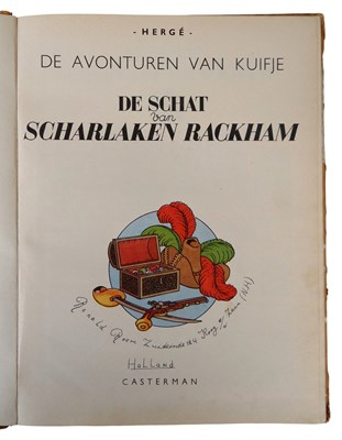 Lot 202 - Strips - Kuifje: De schat van de Scharlaken Rackham, Hergé. 1e Nederlandse druk 1947