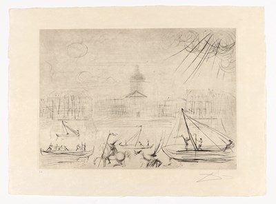 Lot 305 - Salvador Dalí (1904–1989), Académie de Paris. (zwart/wit ets)