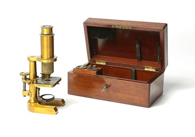 Lot 111 - A German Brass Compound Microscope by R. Wasserlein, c. 1870