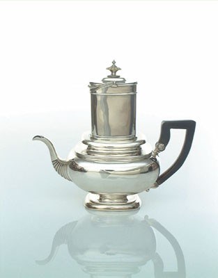 Lot 1529 - Zilveren koffiefilterkan