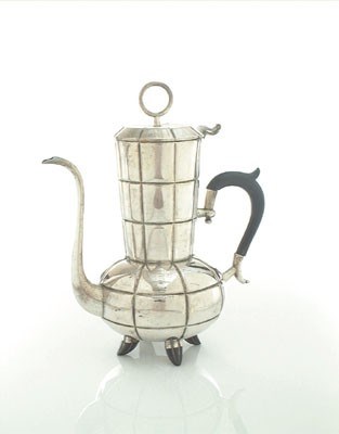 Lot 1671 - Zilveren Art-Deco koffiekan