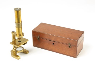 Lot 148 - A Brass Monocular Microscope, Late 19th Century