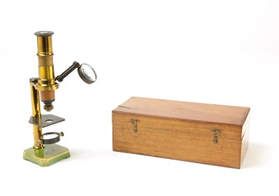Lot 149 - A Brass Monocular Microscope, Late 19th Century