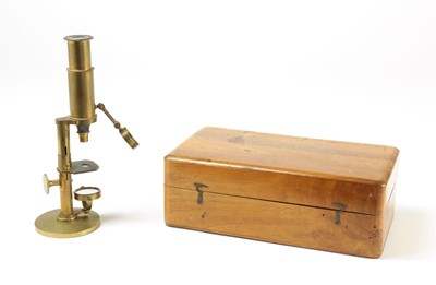Lot 150 - A Brass Monocular Microscope, Late 19th Century