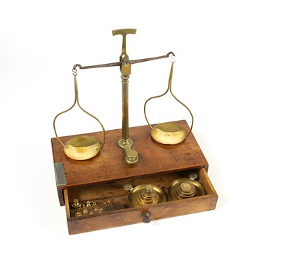 Lot 178 - A 19th Century English Brass Beam Scale.